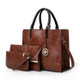 3 in 1 Leather Women Large Tote Bags Shoulder Bag Messenger Bag Purse(Brown)