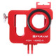 PULUZ Housing Shell CNC Aluminum Alloy Protective Cage with Insurance Frame & UV Lens & Lens Cap for GoPro HERO4(Red)