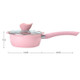 Baby Complementary Food Pot Cooking Milk Pan Maifan Stone Non Stick Household Multifunction Small Pot, Color:Pink Milk Pan With Lid