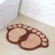 1390 Foot-shaped Non Slip Shaggy Soft Water Absorption Bedroom Bathroom Carpet Mat(Coffee)