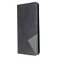 For Galaxy S20 Ultra Rhombus Texture Horizontal Flip Magnetic Leather Case with Holder & Card Slots(Black)