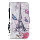 3D Painting Pattern Coloured Drawing Horizontal Flip PU Leather Case with Holder & Card Slots & Wallet For Motorola MOTO E5 Plus(Eiffel Tower)
