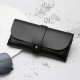 Fashion Portable Glasses Case Magnetic PU Leather Foldable Glasses Box for Eyeglass Oversize Sunglasses(Black)