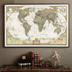 Antique Poster Wall Chart Retro Matte Kraft Paper World Map, Size:50X75cm