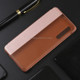 Litchi Texture PC + PU Horizontal Flip Case for Huawei P30, with Touch Call Display ID&Sleep/Wake-up Function (Pink)