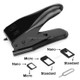 Dual Nano Sim Cutter for iPhone 5 / iPhone 4S & 4 (With Nano SIM to Micro SIM Card Adapter + Nano SIM to Standard SIM Card Adapter + Micro SIM to Standard SIM Card Adapter + Sim Card Tray Holder Eject Pin Key Tool)(Black)