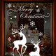 White Snow Reindeer Window Glass Door Removable Christmas Wall Sticker Decoration