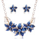 Crystal Enamel Flower Jewelry Sets For Women(Blue)