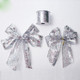 2 Rolls Christmas Sequins Ribbon Bow Ornament(Silver Sequins)
