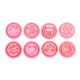 DIY Fondant Cake Mold Biscuit Cookie Cutters Baking Tools with 8 PCS Round Cartoon Patterns(Pink)