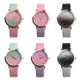 OKTIME WOK13402 2 PCS Retro Gradient Color Design Leather Belt Quartz Watch for Men / Women(the rose gold shell is green under the powder)