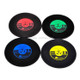 4 PCS Retro Black Vinyl CD Record Drink Coasters Home Table Cup Mat Decor Coffee Drink Placemat Tableware Spinning, Diameter: 10cm, Random Color Delivery