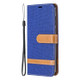 For Huawei P40 Color Matching Denim Texture Horizontal Flip Leather Case with Holder & Card Slots & Wallet & Lanyard(Royal Blue)