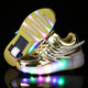 K02 LED Light Single Wheel Wing Roller Skating Shoes Sport Shoes, Size : 34 (Gold)