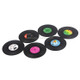 6 PCS/Set Retro Black Vinyl CD Record Drink Coasters Home Table Cup Mat Decor Coffee Drink Placemat Tableware Spinning, Diameter: 10.7cm