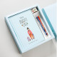 Planner Agenda Scheduler Notebook Stationery Gift with Pen & Stickers(Sky Blue)