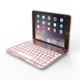 F8SM For iPad mini 3 / 2 / 1 Laptop Version Colorful Backlit Aluminum Alloy Bluetooth Keyboard Protective Cover (Rose Gold)