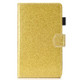 For Galaxy Tab A 7.0 (2016) T280 Varnish Glitter Powder Horizontal Flip Leather Case with Holder & Card Slot(Gold)