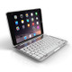 F8SM+ For iPad mini 4 Laptop Version Colorful Backlit Aluminum Alloy Bluetooth Keyboard Protective Cover (Silver)