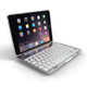 F8SM+ For iPad mini 4 Laptop Version Colorful Backlit Aluminum Alloy Bluetooth Keyboard Protective Cover (Silver)