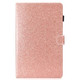 For Galaxy Tab A 10.1 (2016) T580 Varnish Glitter Powder Horizontal Flip Leather Case with Holder & Card Slot(Rose Gold)