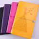 BSD020  Pretty Butterfly Lady Vintage Travelers Notebook Diary Notepad PU Leather Literature Journal Planners School Stationery(Purple-metal button)