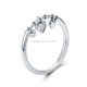 925 Sterling Silver Heart Diamond Ring Women Wedding Engagement Jewelry, Ring Size:6