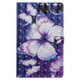 For Galaxy Tab A 10.1 (2019) 3D Colored Drawing Horizontal Flip Leather Case with Holder & Card Slots & Wallet (Purple Butterfly)