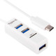 2 in 1 USB-C / Type-C 3.1 to USB 2.0 COMBO 3 Ports HUB + TF Card Reader(White)