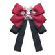 Women Snowflake Shape Colored Rhinestone Bow-knot Bow Tie Brooch Clothing Accessories, Style:Pin Buckle Version(Purple Red)