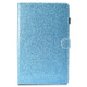 For Galaxy Tab A 10.5 T590 Varnish Glitter Powder Horizontal Flip Leather Case with Holder & Card Slot(Blue)