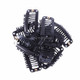 20 PCS 32mm 9-teeth Hair Extension Clips Snap Metal Clips With Silicone Back(Black)