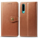 Retro Solid Color Leather Buckle Mobile Phone Protection Leather Case with Photo Frame & Card Slot & Wallet & Bracket Function for Huawei P3(Brown)