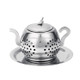 2 PCS Stainless Steel 304 Round Pot Tea Strainer Teapot-Shaped Tea Maker Tea Leak Filter Tea Ball(Stainless steel round teapot)