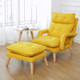 F3 Lazy Sofa Armrest Bedroom Leisure Japanese Folding Fabric Lounge Chair (Yellow)