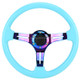 Car Colorful Modified Racing Sport Horn Button Steering Wheel, Diameter: 34.6cm (Sky Blue)