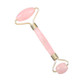 Double Head Massage Roller Natural Rose Crystal Quartz Jade Stone Anti Cellulite Wrinkle Facial Body Beauty Health Tool(Pink)