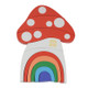 Wooden Children Toys Mushroom Rainbow Blocks Ornaments Photography Props(Orange )