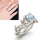 Crystal Vine Leaf Design Engagement Ring Fashion For Women Jewelry, Ring Size:7(Sky blue)