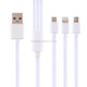 USB Male to 8 Pin + USB-C / Type-C + Micro USB Male Interface TPE Charge Cable, Length: 1.2m (White)