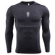 SIGETU Men Long Sleeve Quick-drying Workout Clothes (Color:Black Size:XXXL)