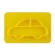 3 PCS Integrated Child Food Grade Silicone Square Car Plate(Yellow)