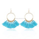Tassel Earrings for Women Ethnic Big Drop Earrings Bohemia Fashion Jewelry Trendy Cotton Rope Fringe Long Dangle Earrings(Sky blue)