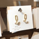 925 Sterling Silver Pin Pearl Geometric Hollow Metal Stud Earrings for Women Jewelry