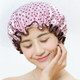 Thick Waterproof Bath Hat Double Layer Shower Hair Cover Women Supplies Shower Caps, Size:28cm(Pink Dot)