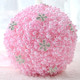 Wedding Holding Pearl Flowers Bridal Bouquet Accessories Bridesmaid Rhinestone Party Wedding Decoration Supplies, Diameter: 20cm(Pink)