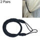2 Pairs Hand-wound Curtain Straps Curtain Rope Curtain Tassels Straps(Black)