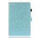 For Galaxy Tab S6 T860 Varnish Glitter Powder Horizontal Flip Leather Case with Holder & Card Slot(Blue)