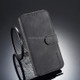 DG.MING Retro Oil Side Horizontal Flip Case for iPhone XR, with Holder & Card Slots & Wallet (Black)