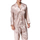 Men Long Sleeve Pajamas Set (Color:Beige Size:L)